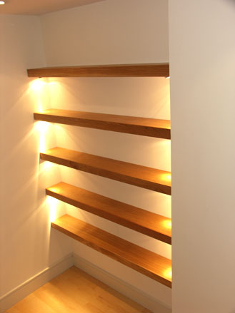 oak floating shelves